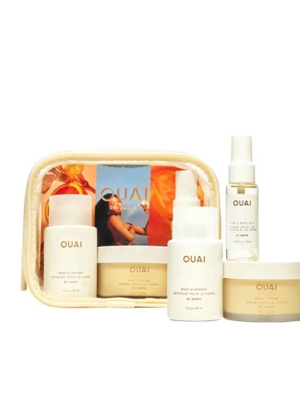 OUAI Cream & White Travel Body Set